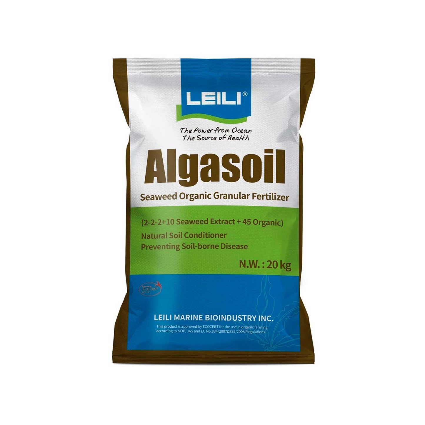 ALGASOIL FERTILIZANTE ORGÁNICO ALGAS. SACO 20KG