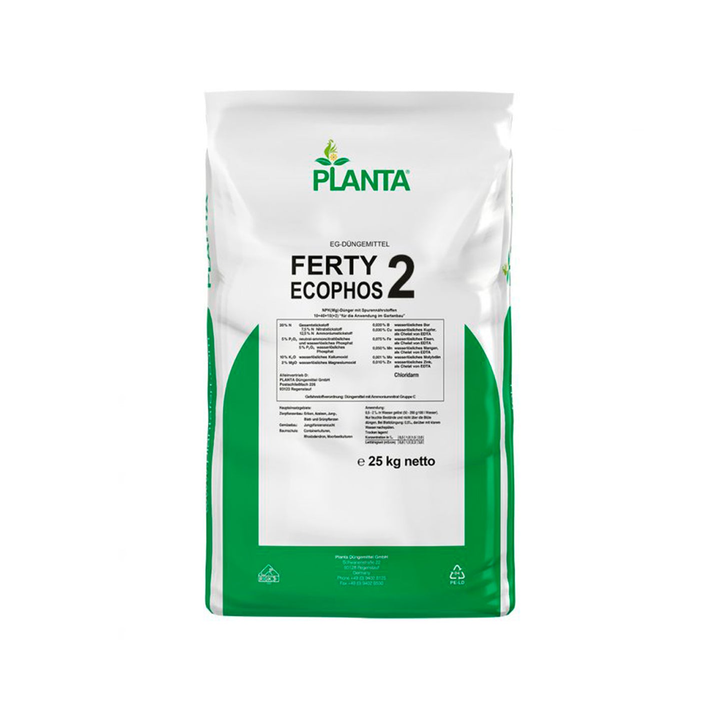 ABONO SOLUBLE FERTY ECOPHOS2 16+4+25+(3 MGO)+ ME, 25KG